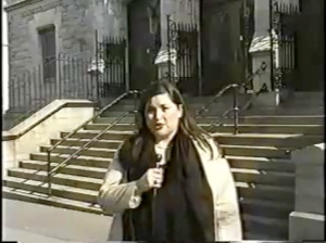 Jennifer reporting on the streets of New York City.